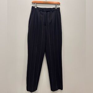 Jil Sander wide wool trouser in navy blue and light blue stripe size 36